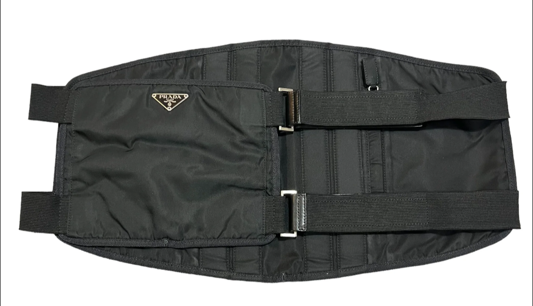 Prada Tessuto Travel Nylon Belt Bag— Black Utility Waist Pack