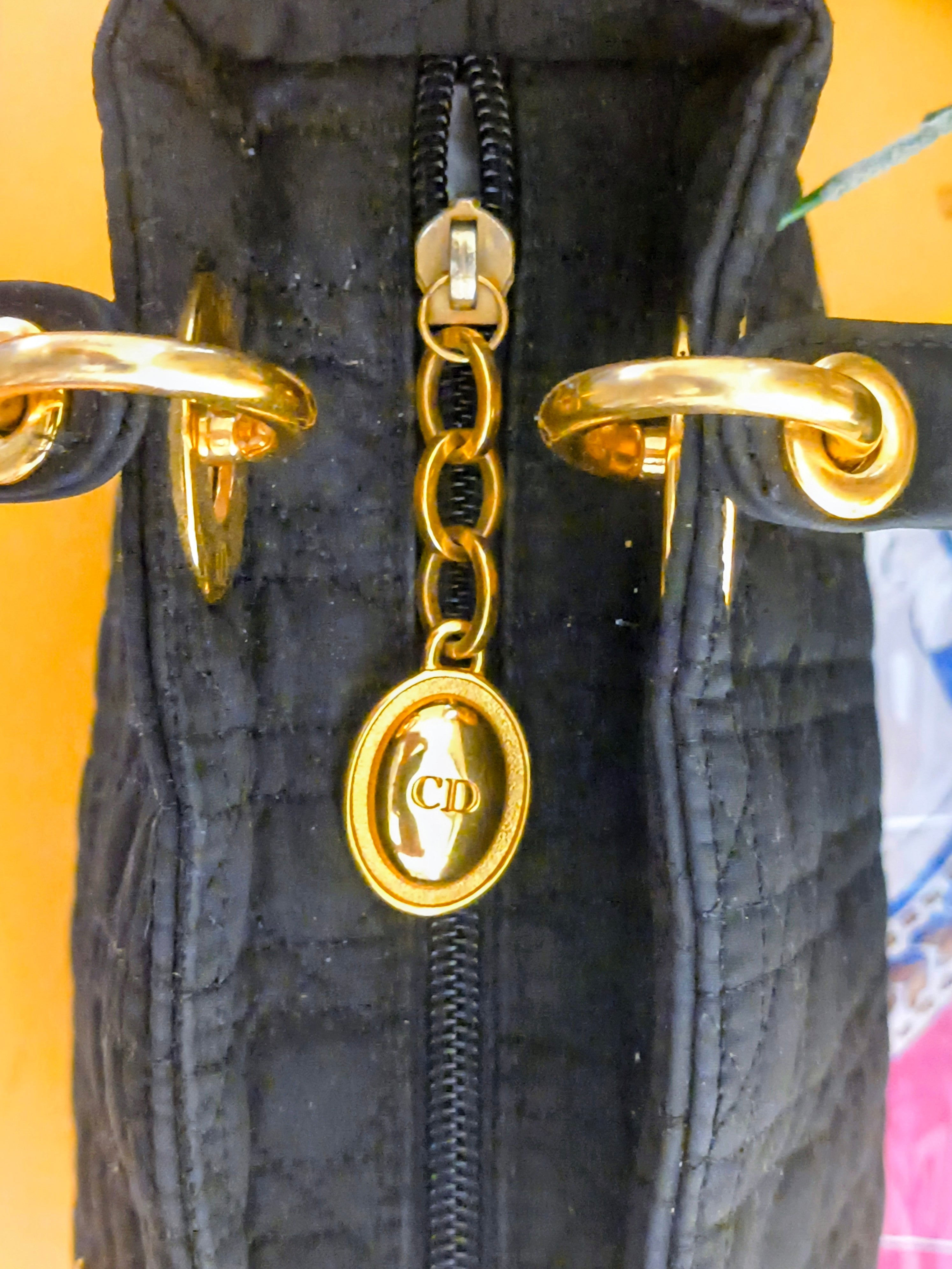 CHRISTIAN DIOR Lady Dior Medium – Black Cannage Nylon | Gold Hardware