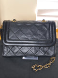 Chanel Quilted Lambskin Shoulder Bag with Maltese Fringe— Black Lambskin