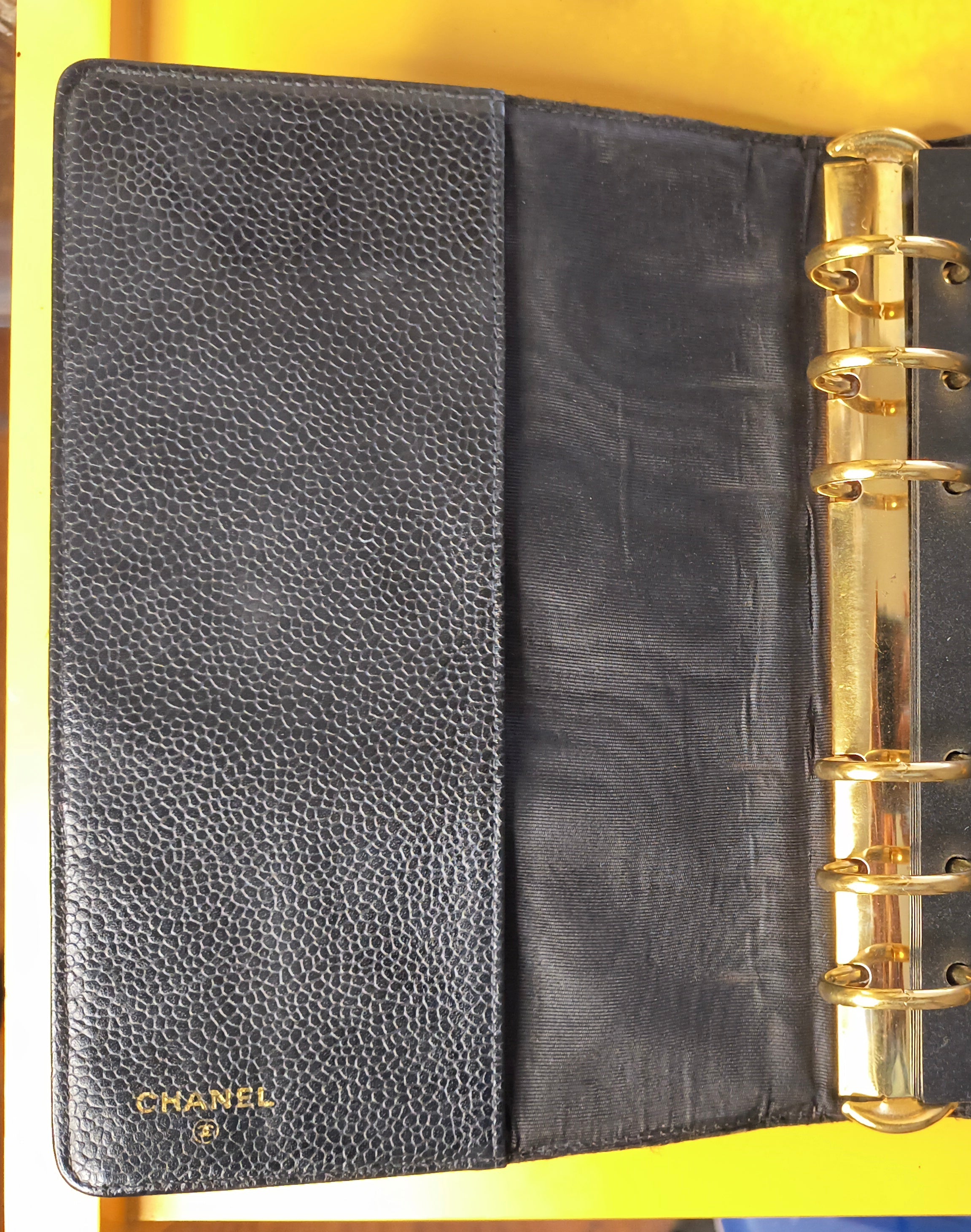 CHANEL CC Medium Agenda Planner – Black Caviar Leather | Gold Hardware