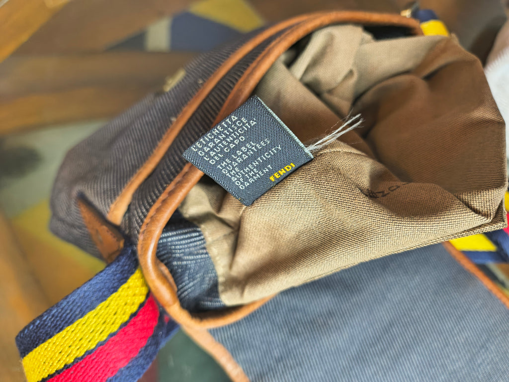 Fendi Zucca Canvas Crossbody Bag— Vintage FF Logo Messenger