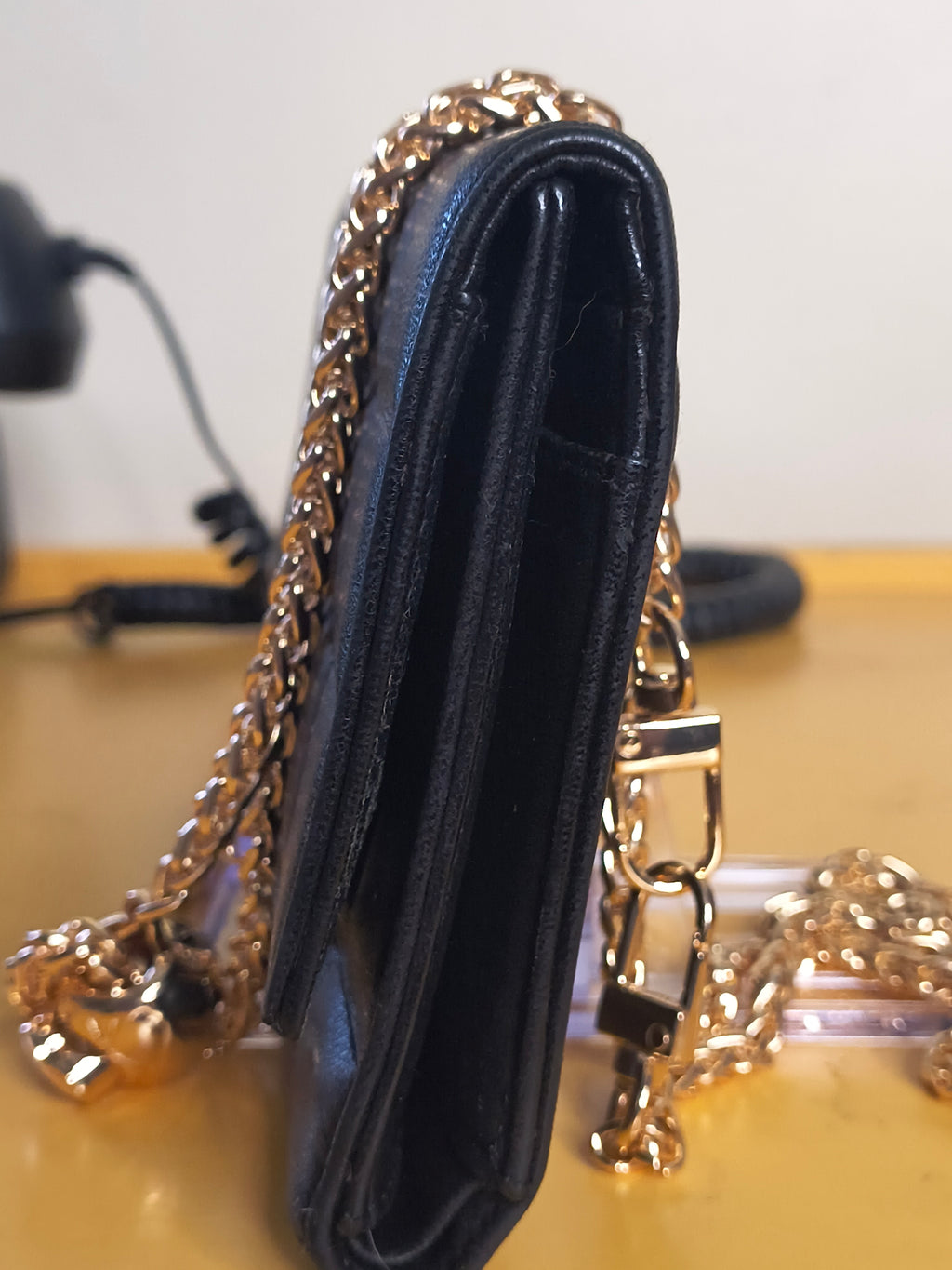 CHANEL Chocolate Bar Wallet on Chain (WOC) – Black Lambskin| Gold Hardware
