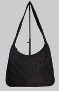 Prada Tessuto Nylon Shoulder Bag — Black Minimalist Hobo