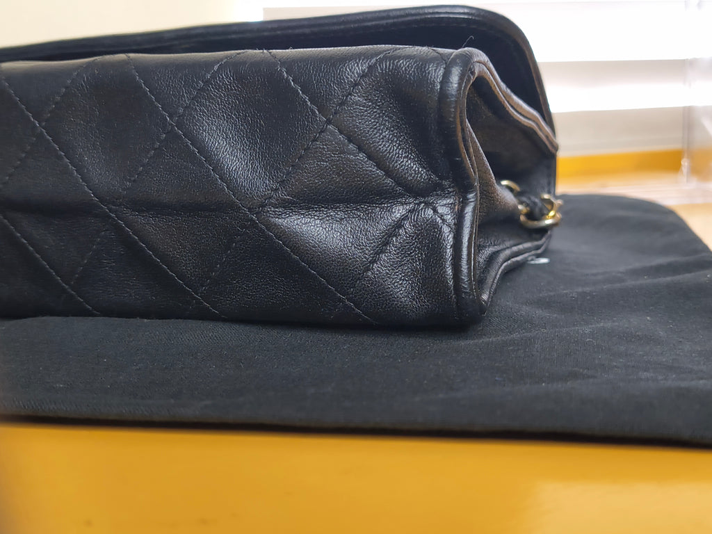 Chanel Quilted Lambskin Shoulder Bag with Maltese Fringe— Black Lambskin