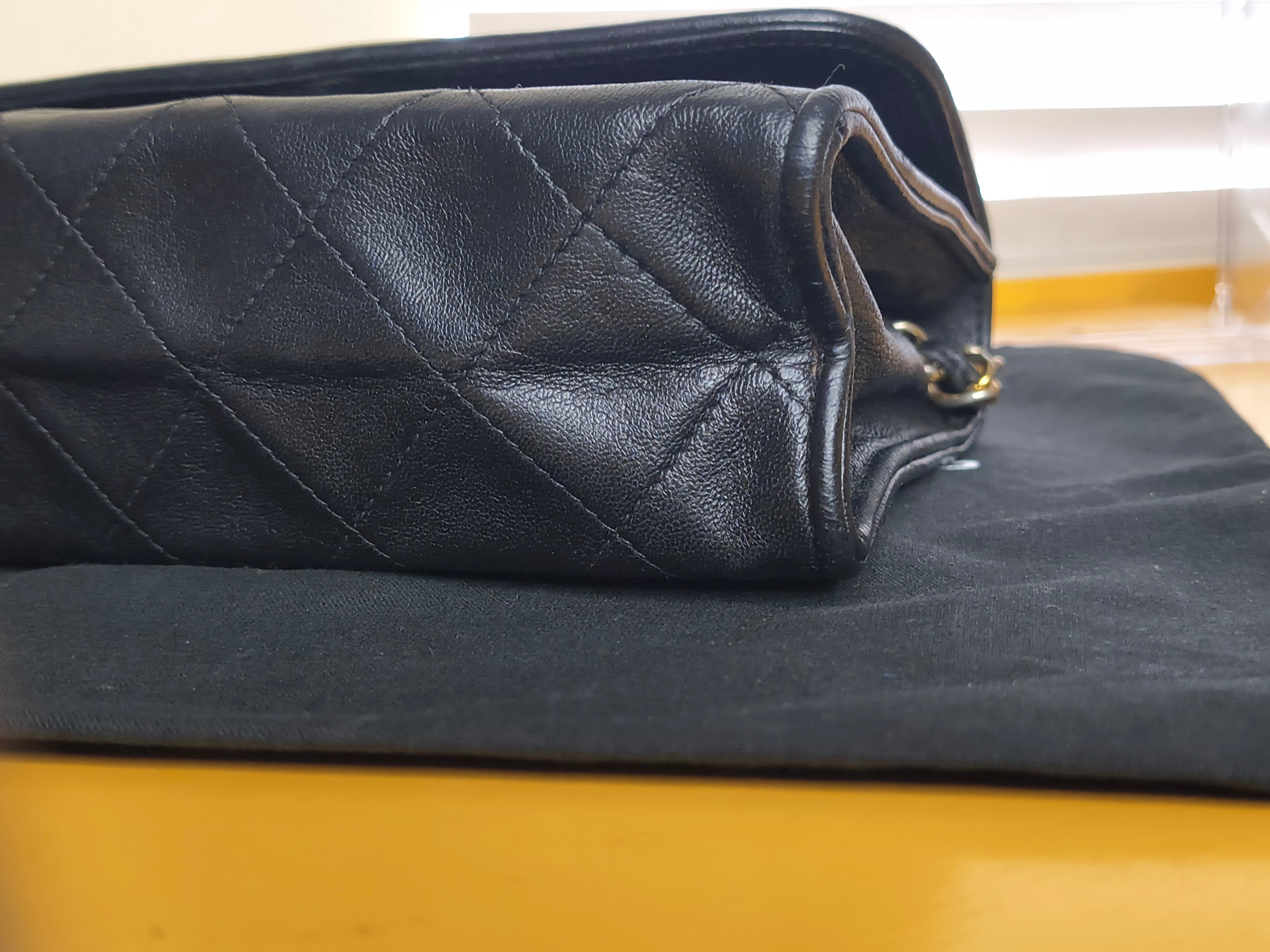 Chanel Quilted Lambskin Shoulder Bag with Maltese Fringe— Black Lambskin