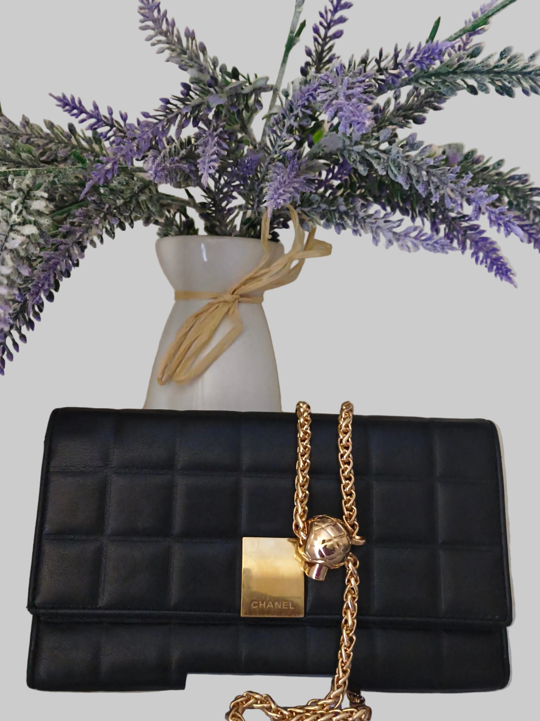 CHANEL Chocolate Bar Wallet on Chain (WOC) – Black Lambskin| Gold