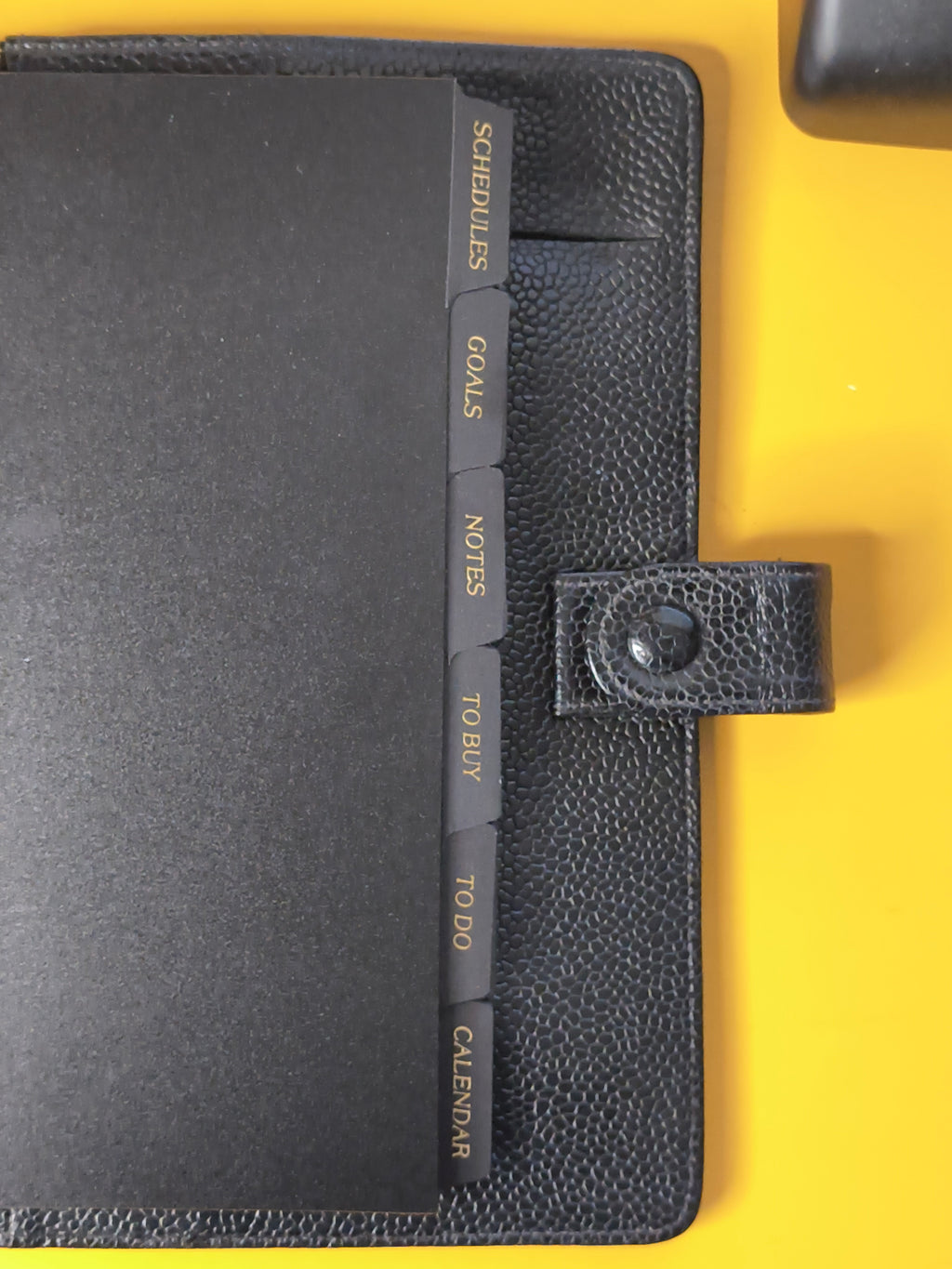 CHANEL CC Medium Agenda Planner – Black Caviar Leather | Gold Hardware