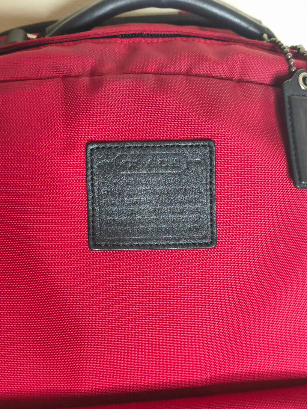 COACH Red Nylon Utility Backpack – Leather Trim | Unisex