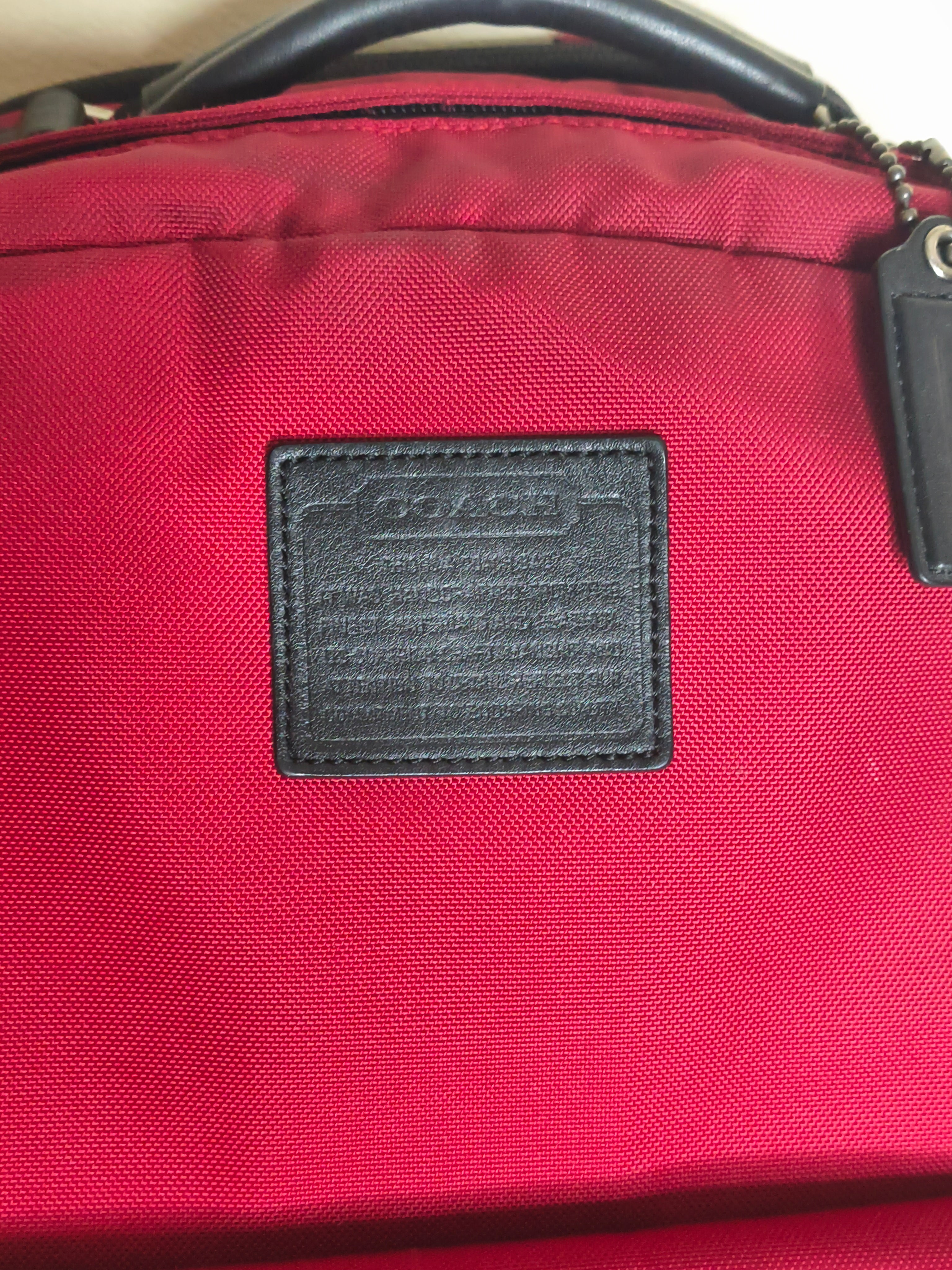 COACH Red Nylon Utility Backpack – Leather Trim | Unisex