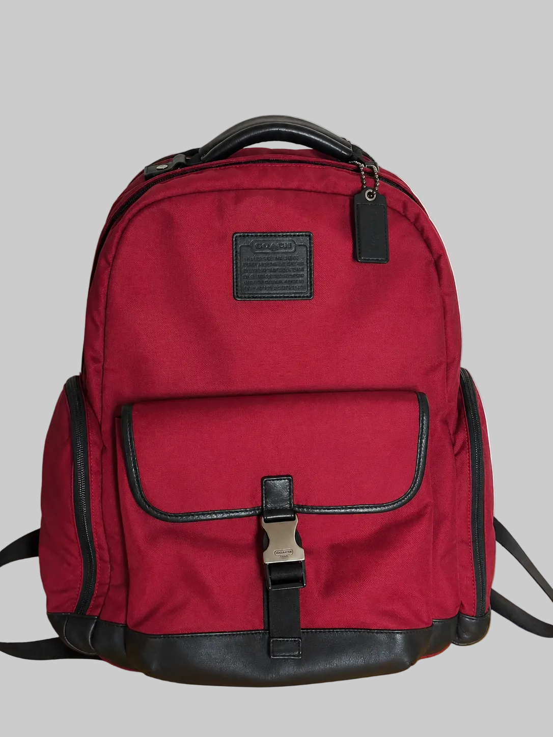 COACH Red Nylon Utility Backpack – Leather Trim | Unisex