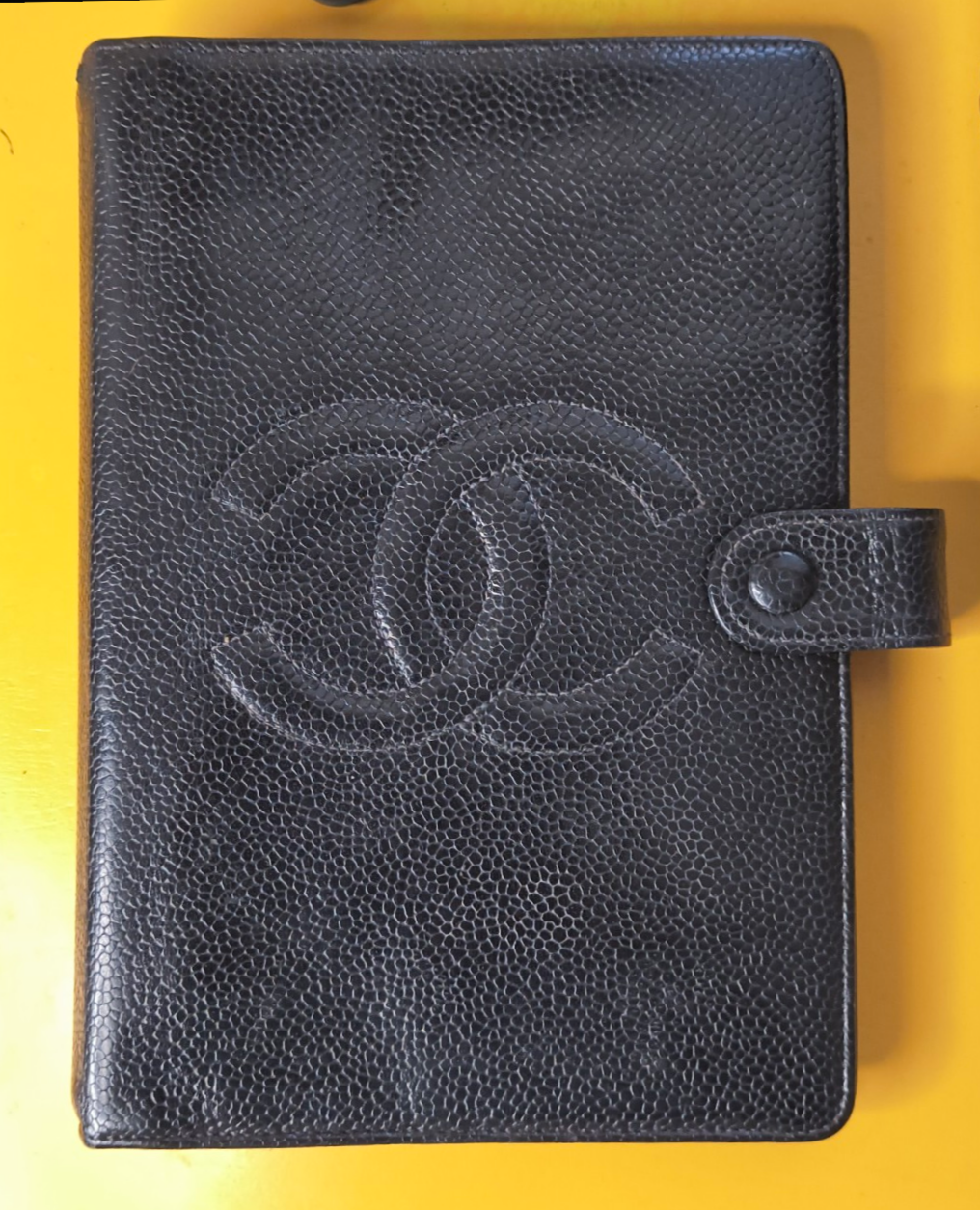 CHANEL CC Medium Agenda Planner – Black Caviar Leather | Gold Hardware