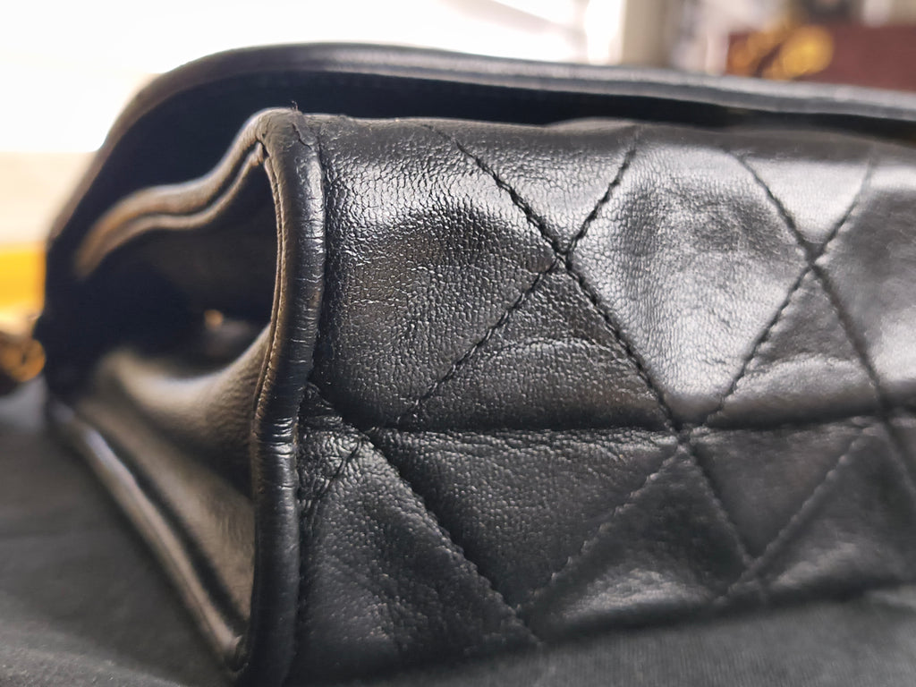 Chanel Quilted Lambskin Shoulder Bag with Maltese Fringe— Black Lambskin