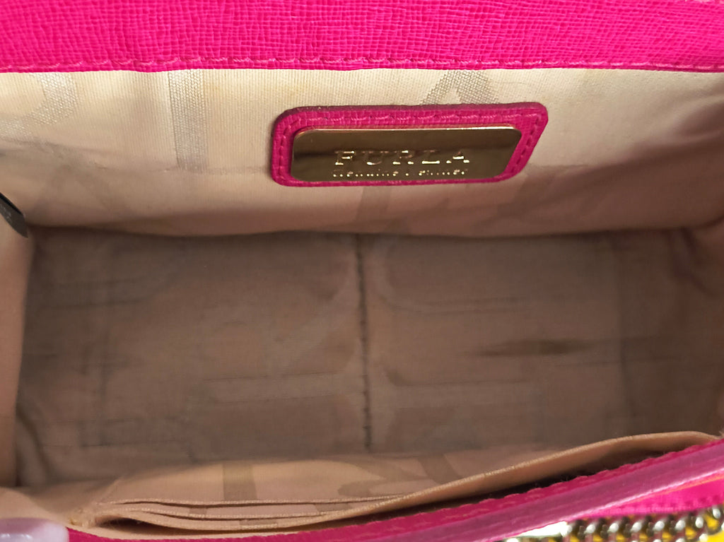 Furla Metropolis Mini Crossbody Bag – Fuchsia Pink | Silver Hardware