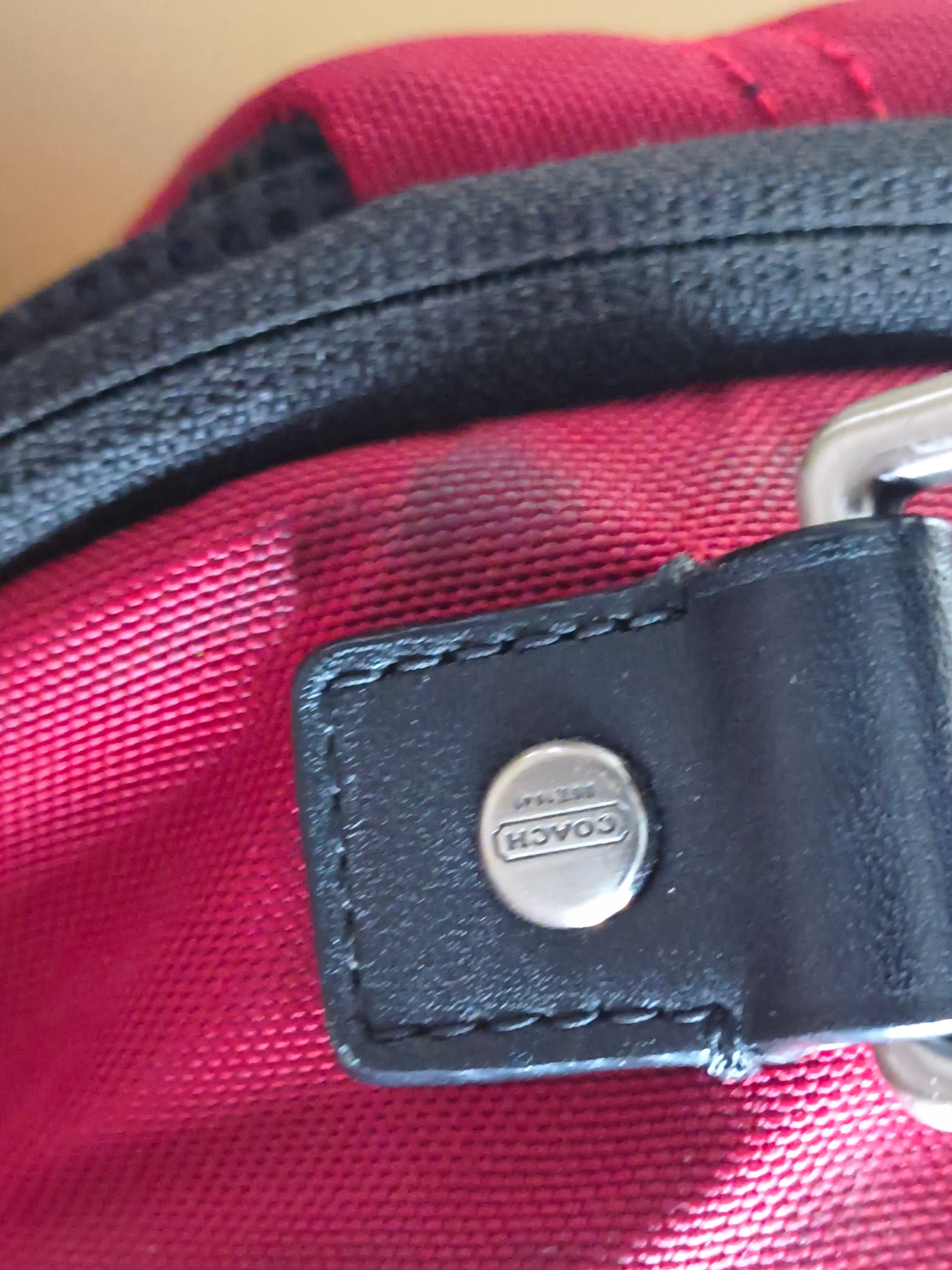 COACH Red Nylon Utility Backpack – Leather Trim | Unisex