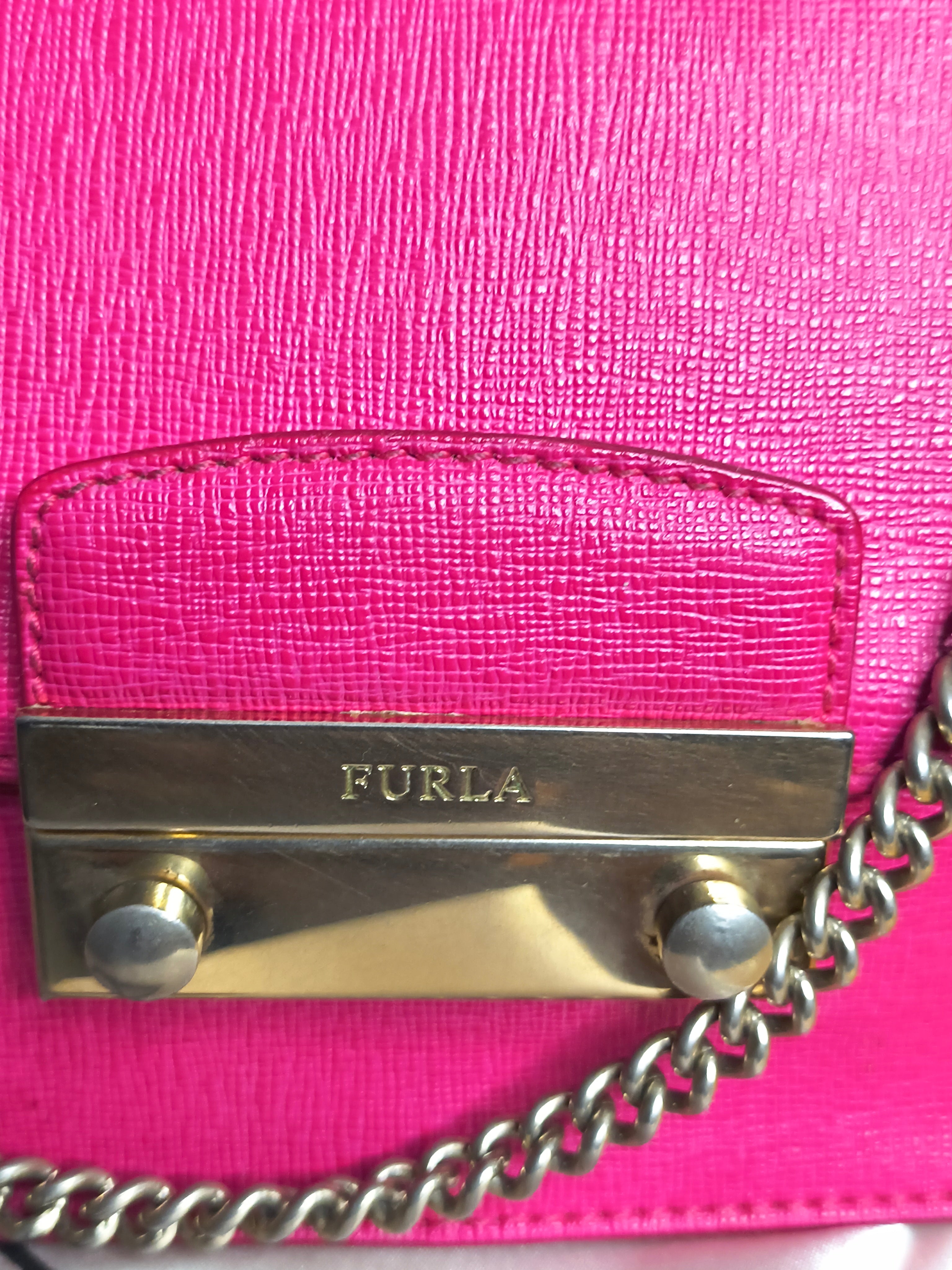 Furla Metropolis Mini Crossbody Bag – Fuchsia Pink | Silver Hardware