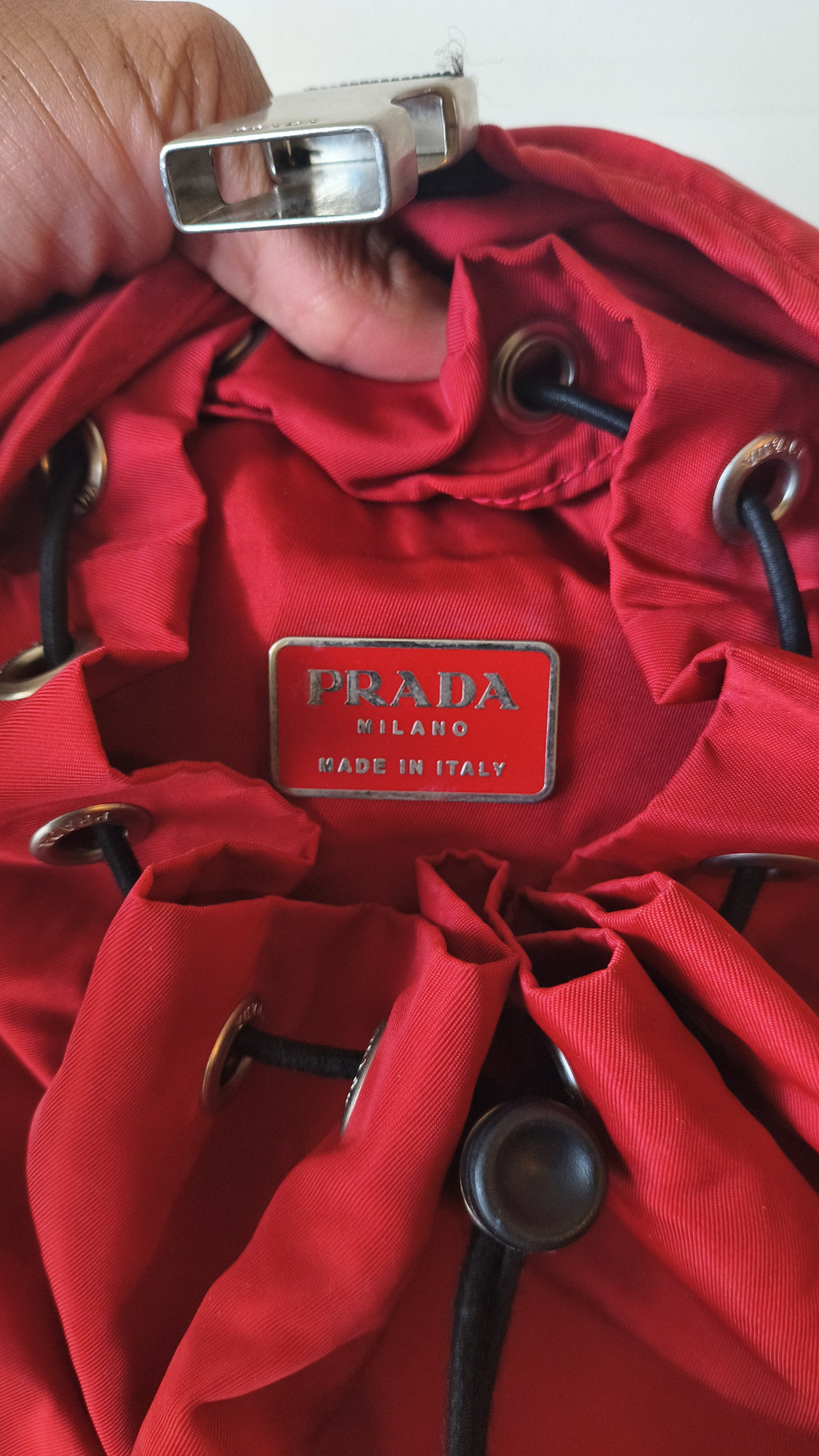 Prada Nylon Utility Backpack- Red