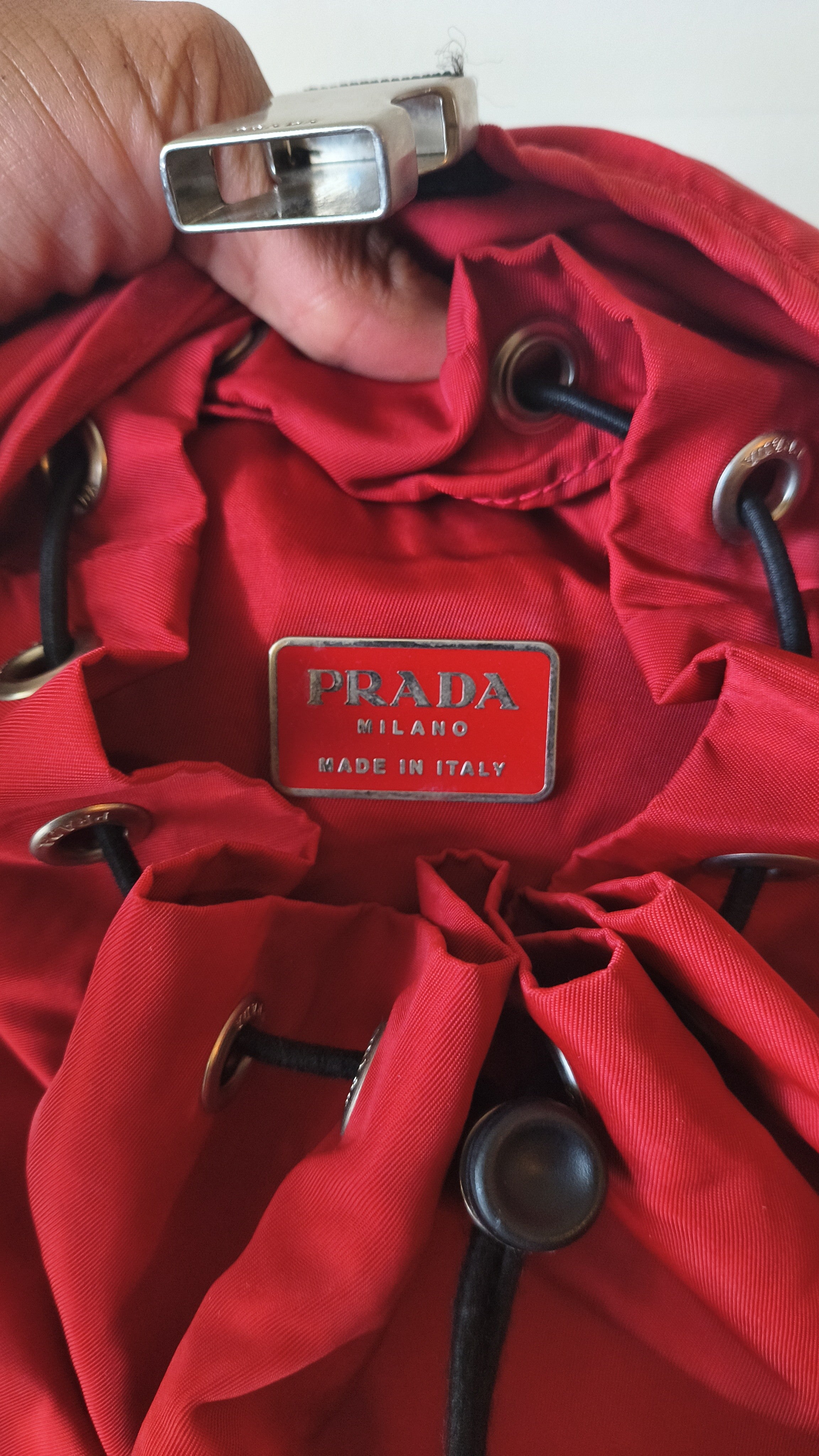 Prada Nylon Utility Backpack- Red