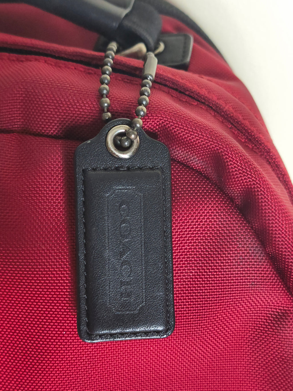 COACH Red Nylon Utility Backpack – Leather Trim | Unisex