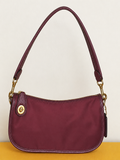 COACH Swinger Bag – Burgundy Nylon | Leather Trim | Gold Hardware