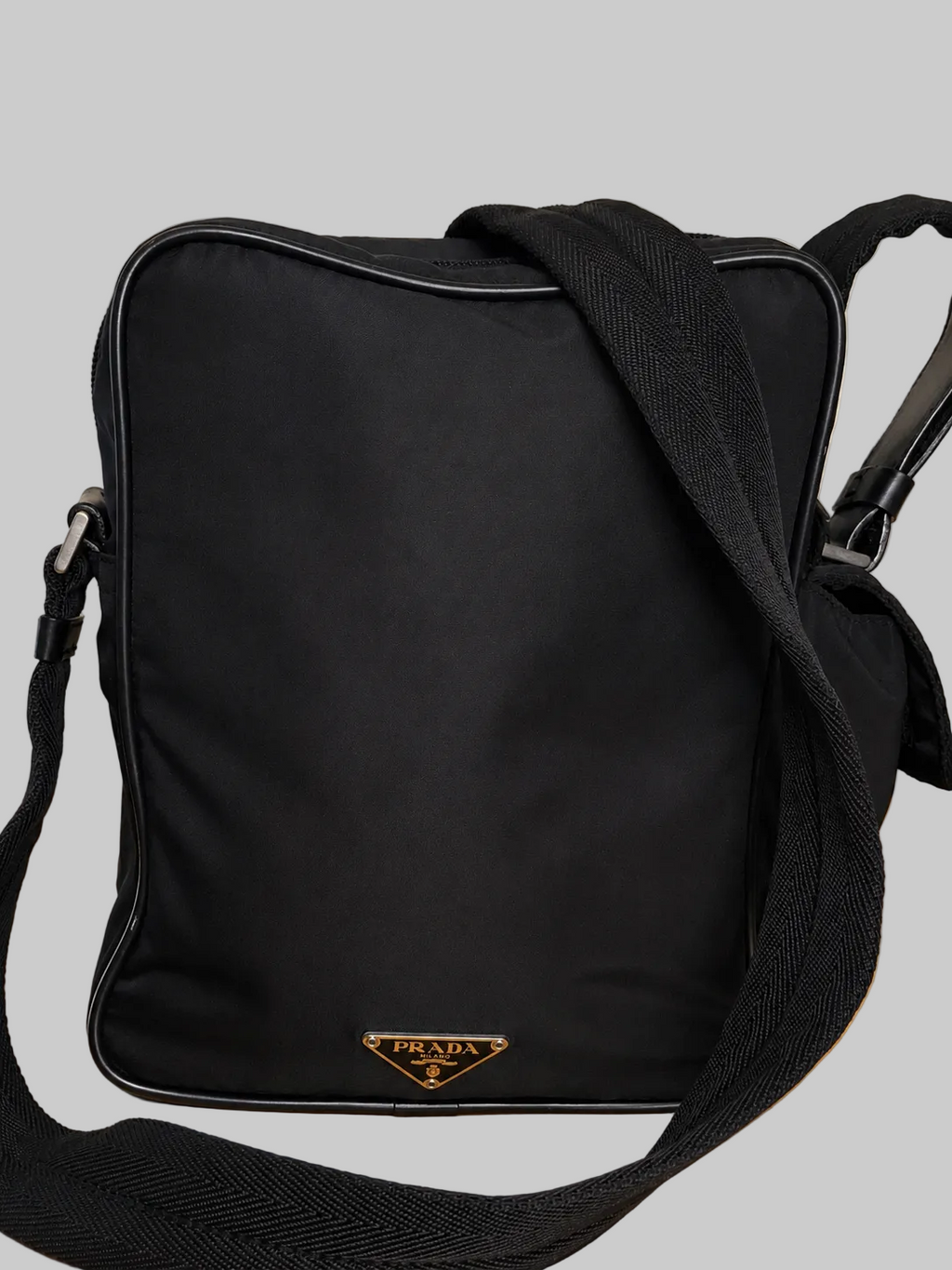 Prada Tessuto Nylon Crossbody Messenger Bag – Black