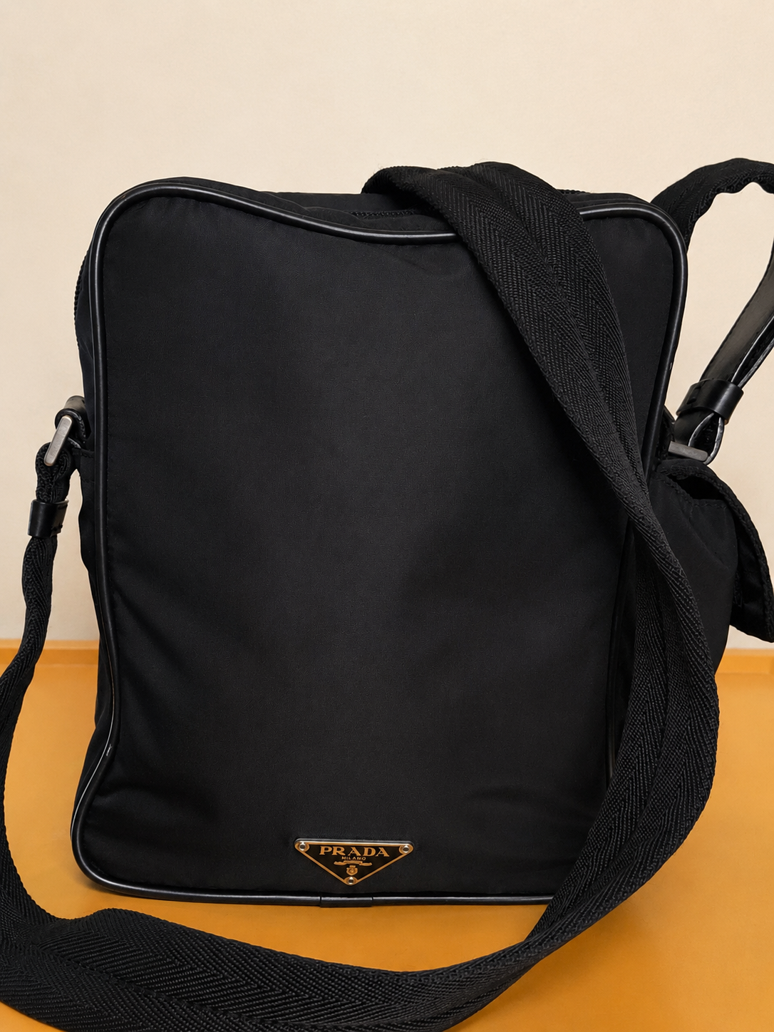 Prada Tessuto Nylon Crossbody Messenger Bag – Black