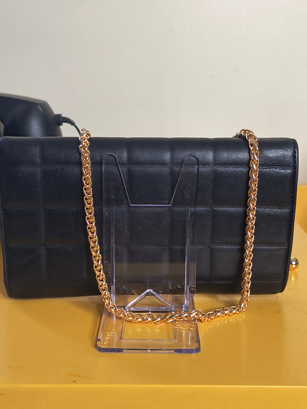 CHANEL Chocolate Bar Wallet on Chain (WOC) – Black Lambskin| Gold Hardware