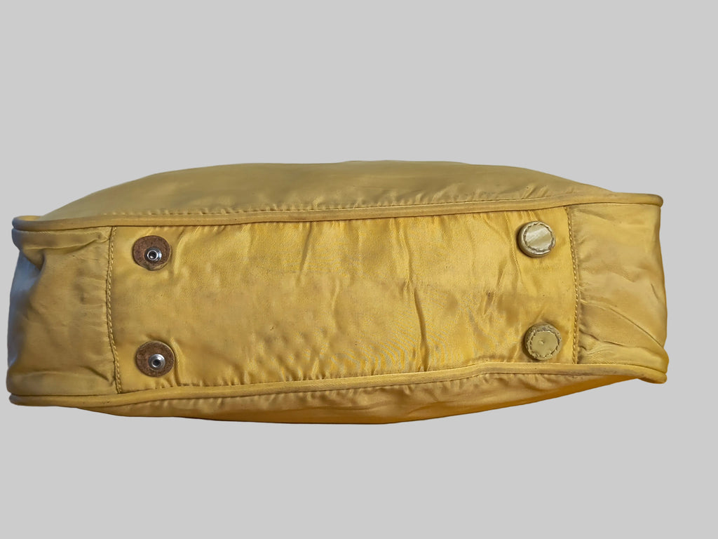 Prada Tessuto Nylon Hobo Bag- Yellow Y2K Shoulder Bag