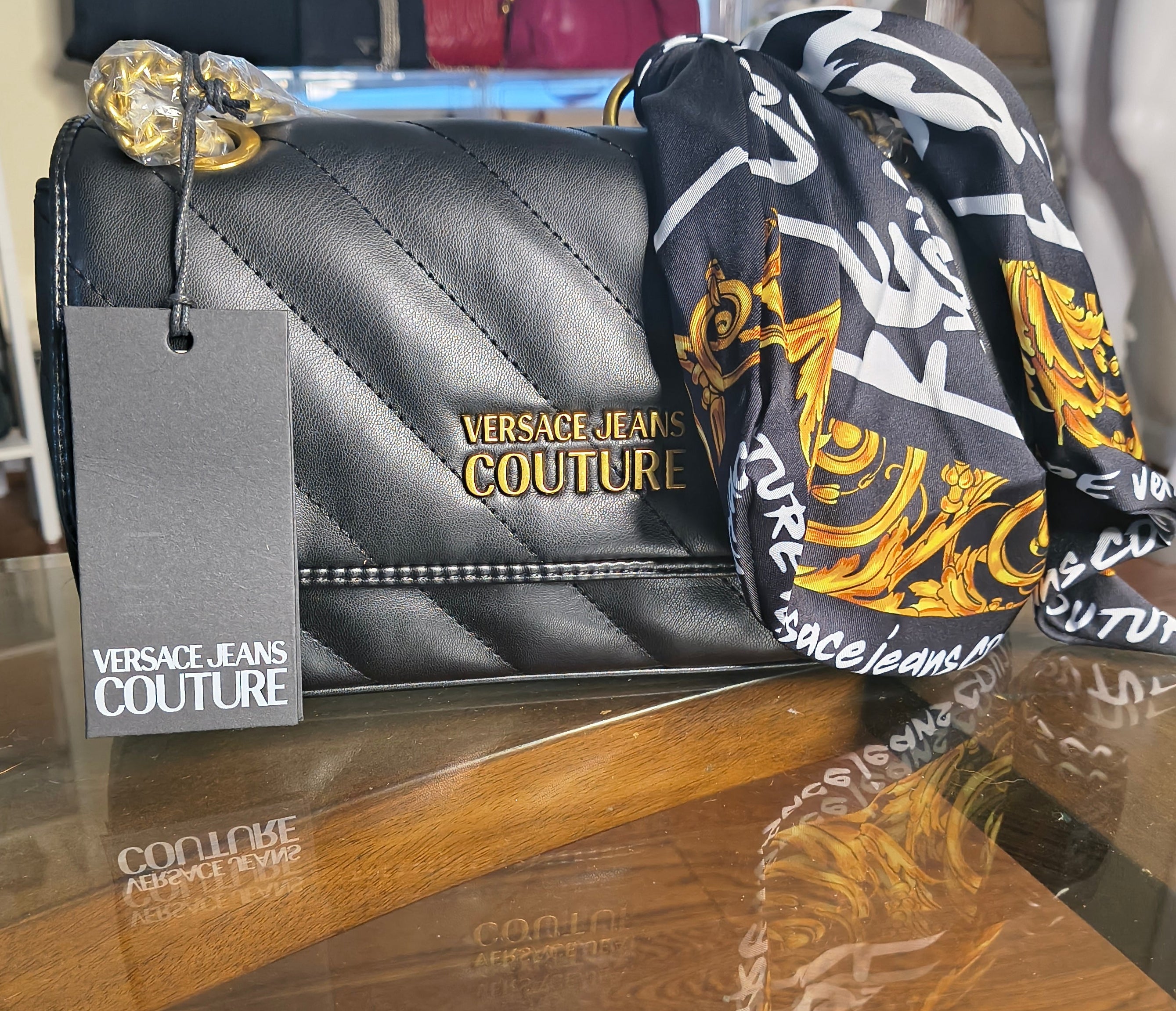 Versace Jeans Couture Quilted Convertible Chain Bag – NWT